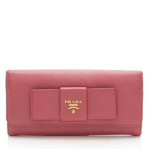 Prada Saffiano Bow Continental Wallet